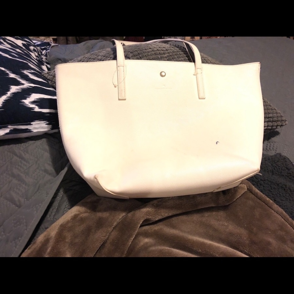 White leather bag